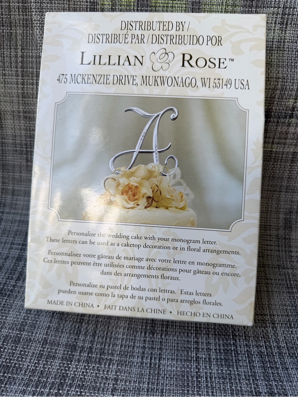 Lillian Rose Silver 'M' Cake Monogram - Picture 2 of 2